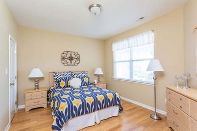 Cozy private resident room with decorative furnishings