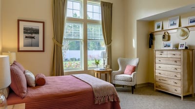 Cozy resident room with natural light and decor
