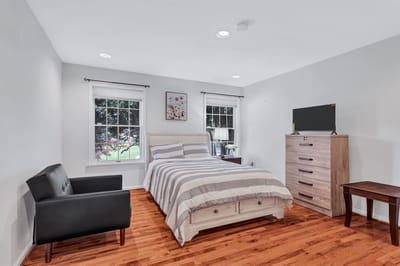 Cozy bedroom setup in a senior living space