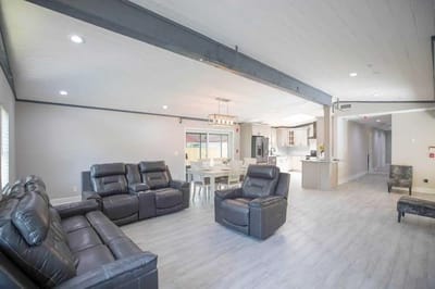 Modern interior common area with seating