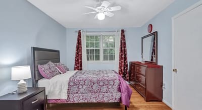 A cozy and well-decorated private bedroom