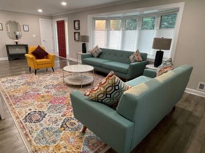Cozy living room with modern furniture