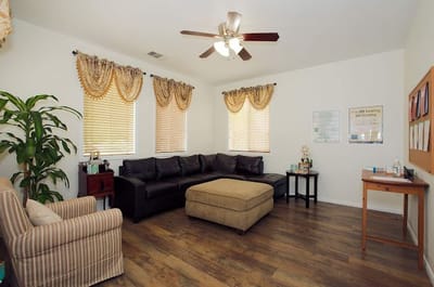 Cozy common area with seating and decor