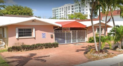 Exterior view of a senior living facility entrance