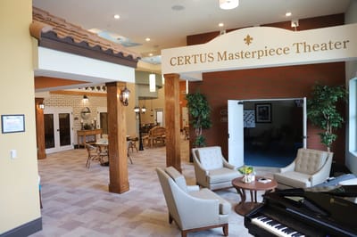 Interior view of the CERTUS Masterpiece Theater lounge