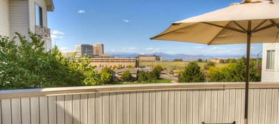 View of outdoor space with mountains in the background