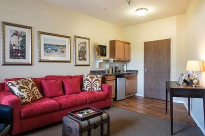 Cozy interior of a resident's living space with furniture