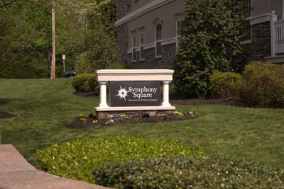 Exterior sign for Symphony Square facility