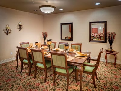 Elegant dining room set for a meal