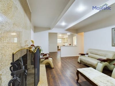 Interior view of a cozy common area with seating