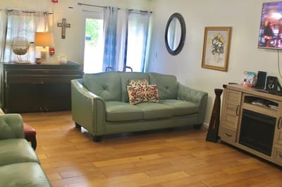 Cozy common area with seating and decor