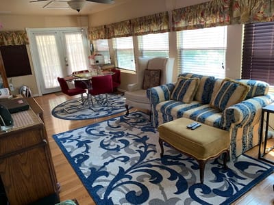 Cozy interior lounge area with seating