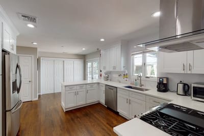 Bright kitchen interior with modern appliances