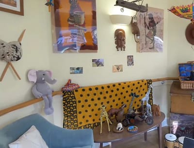 Colorful interior decor in a common area