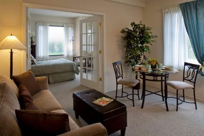 Cozy interior of a resident's private room