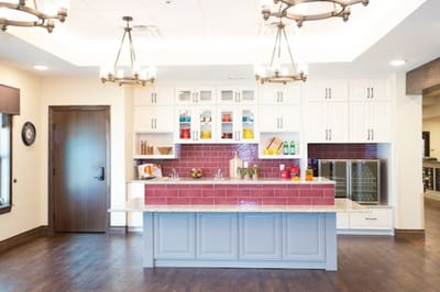 Bright and inviting kitchen area in the facility