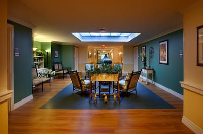 Cozy common area with seating and plants