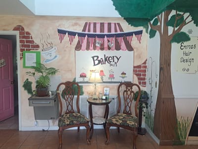 Cozy corner in a common area with bakery theme