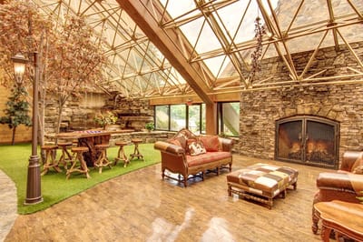 Bright, spacious common area with a cozy seating arrangement