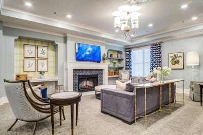 Cozy interior of a common area with seating and decor