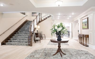 Bright interior view of a welcoming lobby area