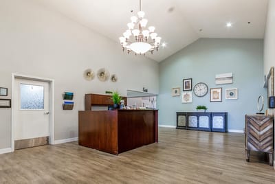 Bright and welcoming lobby area of the facility