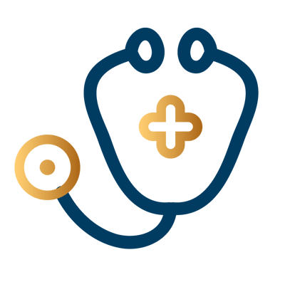 Stethoscope graphic on a white background
