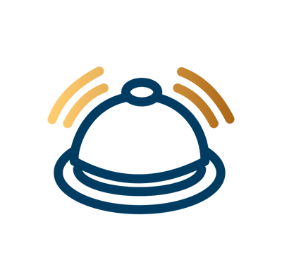 An illustration of a serving cloche with sound waves