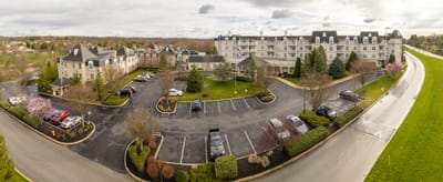 Aerial view of the Garden Estates of Temple facility exterior
