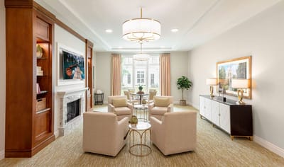 Elegant interior common area with seating and decor