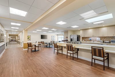 Bright and spacious interior of the common area