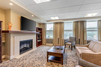 Cozy lounge area in the assisted living facility