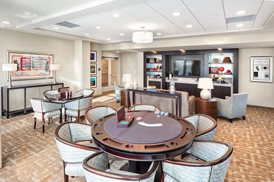 Common area with seating and games