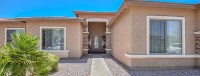 Front entrance of a senior living facility