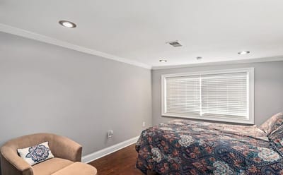 Cozy bedroom in an assisted living facility