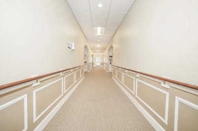 Long hallway in a care facility