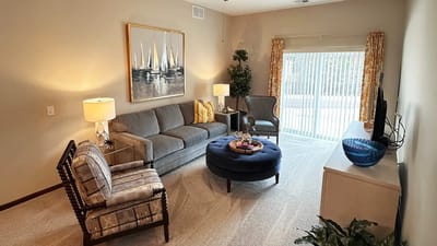 Cozy living room in a senior living facility