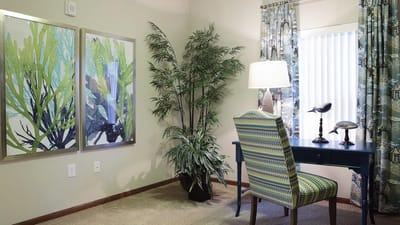 Bright interior with decorative elements and furniture