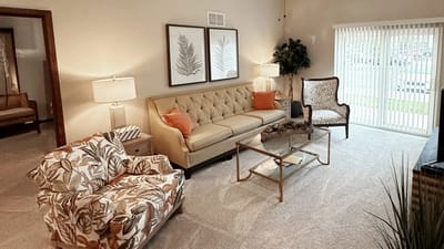Welcoming living room in a retirement community
