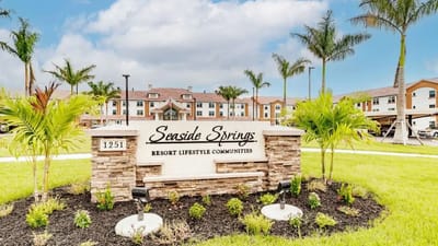 Signage for Seaside Springs Retirement Community at the entrance