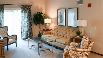 Inviting common area with comfortable seating and decor