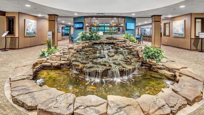 Indoor water feature in a common area