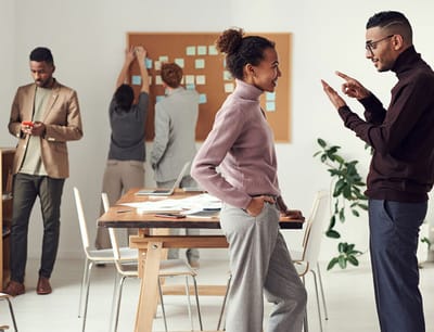 Group of people in a modern workspace