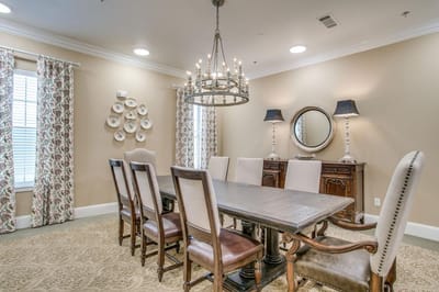 Interior dining room with elegant decor and seating