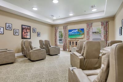 Cozy interior lounge with comfy chairs and decor