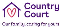 Carter House Care Home, assisted living in Ue, UK — Country Court logo with a heart and house graphic