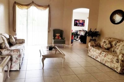 Comfortable seating in a bright common area
