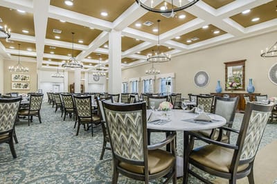 Elegant dining room set for a meal