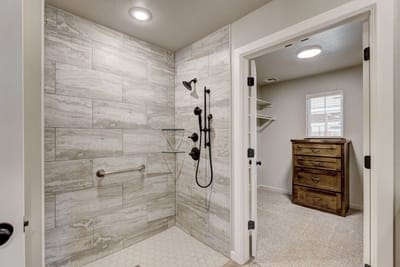 Modern shower in a resident bathroom