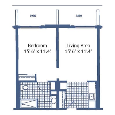 Architectural floor plan of a residential unit
